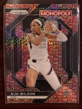 2024 Panini WNBA Monopoly Prizm A’Ja Wilson #WNBA3 Red Millionaire Shimmer #/100