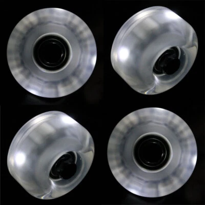 TGM SKATEBOARDS LED Skateboard Wheels 54mm WHITE Glow Cruiser Longboard LIGHTS +ABEC 9 BEARINGS