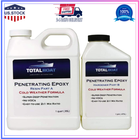 Clear Penetrating Epoxy Wood Sealer for Rot Repair and Restoration Qt-image
