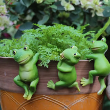 3er Set Garten Deko Figuren Tier Frosch Hängeornament Harz Gartendeko