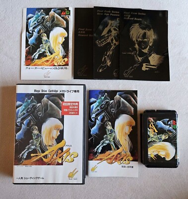 FZ SENKI AXIS FINAL ZONE SEGA MEGA DRIVE JAPAN COMPLETE IN BOX W/ POST CARDS