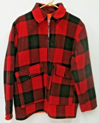 red and black checkered wool jacket