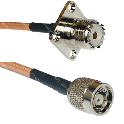 RG400 UHF Female Flange to RP-TNC MALE RF Cable FAST-SHIP LOT