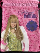Disney Hannah Montana Miley Cyrus String Bag Light Pink Backpack NWT 10" x 15"