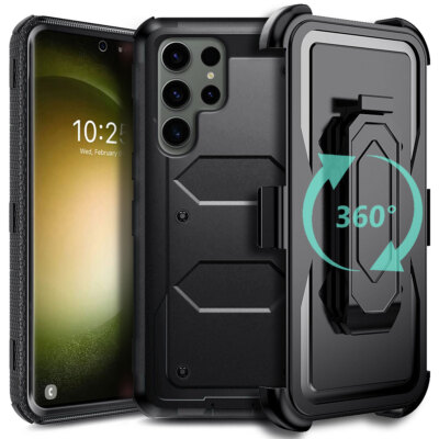 For Samsung Galaxy S23+ Ultra S23 FE Case Shockproof Rugged Hard Cover Belt Clip