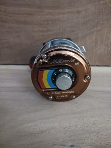 Vintage Brown Daiwa 5HS Millionaire Baitcasting Level Wind Fishing Reel 687175