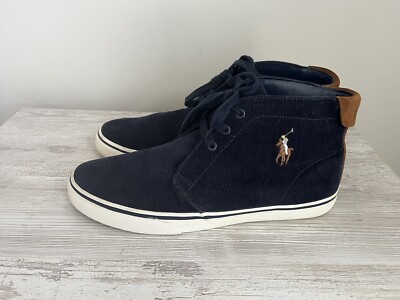 Polo Ralph Lauren Men Talin Corduroy Top NAVY Fabric Fashion Sneakers SIZE 11.5