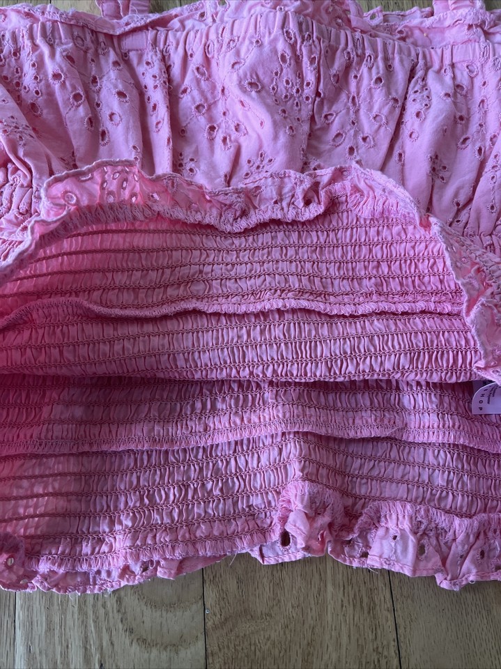 Women’s Pink Eyelet Tank Top Size 8 eBay