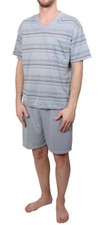 HERREN SHORTY SCHLAFANZUG PYJAMA KURZARM SLEEPSHIRT NACHTWÄSCHE BAUMWOLLE M-XXXL