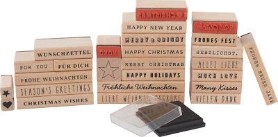 RICO DESIGN Stempel-Set XL "Liebe Weihnachtsgrüße"
