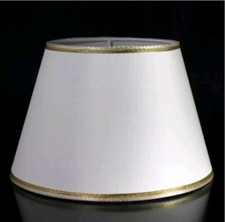Paralume in stoffa ricambio per abatjour e applique tessuto bianco oro E14 Cono