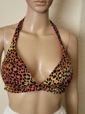 Victoria's Secret Bikini Top Halter Tie Swimsuit multicolor Animal Print size M