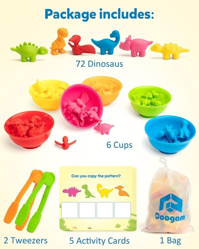 Counting Dinosaur Sorting Toy Set Color Matching Classification Game Montessori - Picture 8 of 8