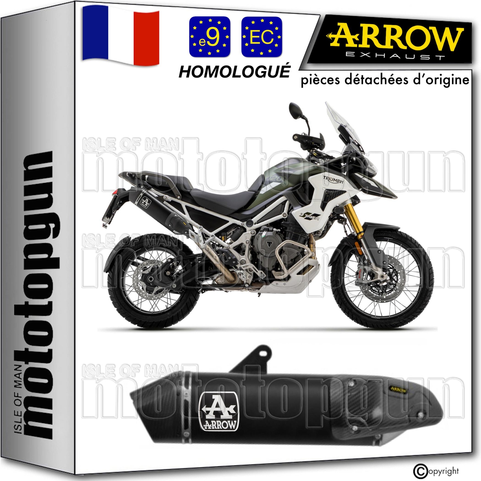 Silencieux Arrow Veloce noir pour Triumph Tiger 1200 2022 haute performance