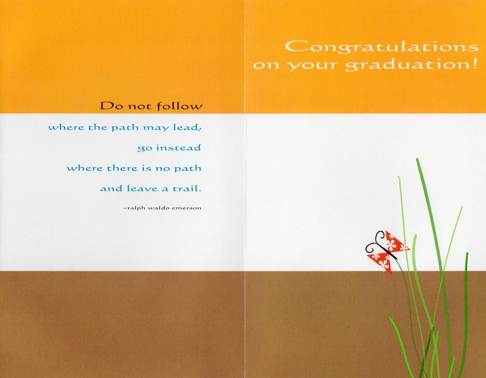 Tarjeta de GRADUACIÓN alentadora, cita de Ralph Waldo Emerson líder — Bella Greetings +✉ Foto 2 de 4