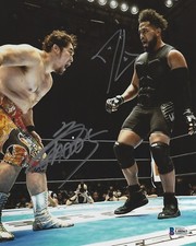 Tanga Loa & Toru Yano Signed 8x10 Photo BAS COA New Japan Pro Wrestling WWE Auto