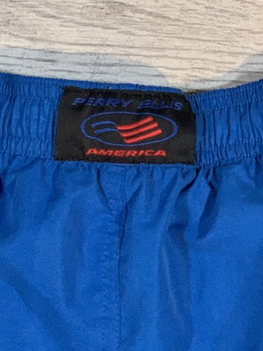 Vintage Perry Ellis Men's Floral Lined Swim Trunks Shorts sz L LARGE Blue - Picture 5 of 7