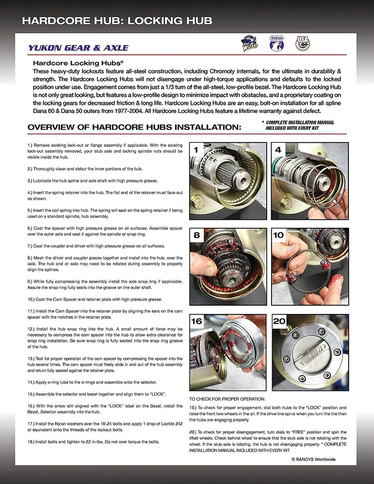 Buje de repuesto Yukon YHC63629, 8 x 6,5 patrón para diferencial delantero Dana 60 Foto 3 de 4