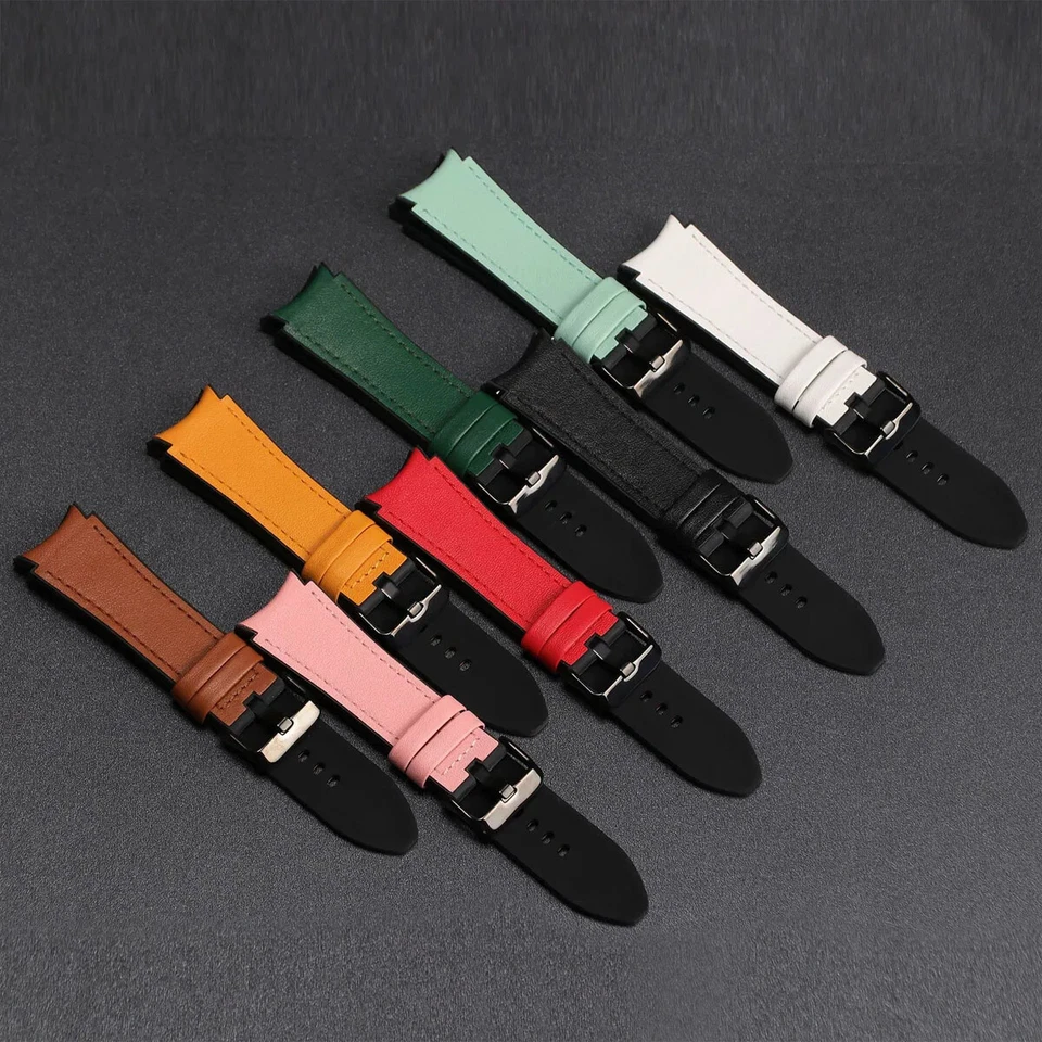 20mm No Gap Rubber Leather Band for Samsung Galaxy Watch 7 6 5 4 40 44mm 43 47mm - Image 4 of 4