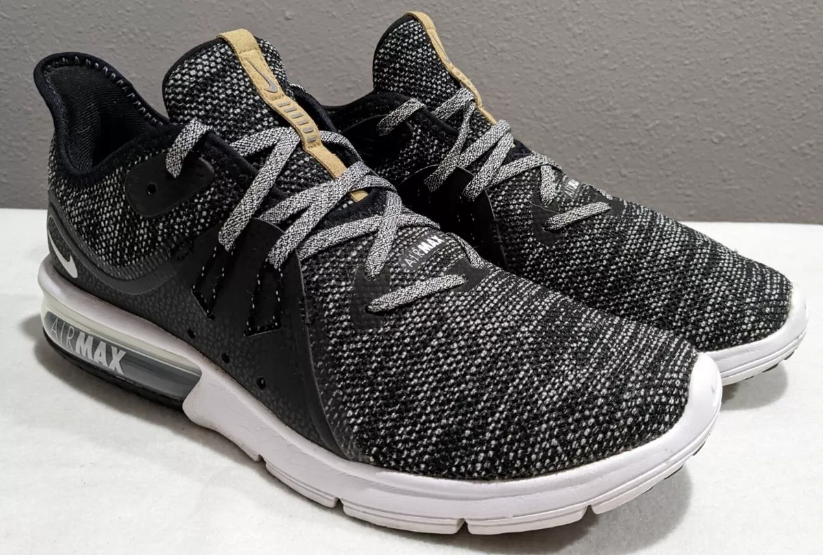 Nike Air Max Sequent Womens Shoes Sneakers Size 9 Black Gray 908993 011 Running