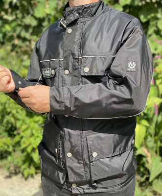Belstaff Professional Motorcycle Biker Light Jacket Shiny Coat Size S 42 44