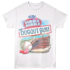 Original Dubble Bubble Men's T Shirt VINTAGE DUGOUT GUM White Cotton