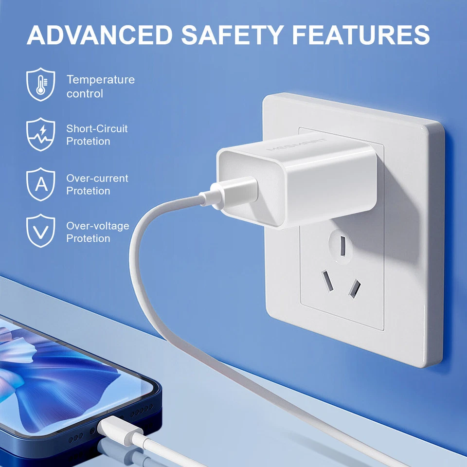 Cable cargador de pared rápido tipo C para Samsung Galaxy A14 A23 A53 A54 5G Foto 4 de 4