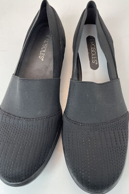 Aerosoles Size M Elimental Black Flat Slip On Stretch Heel