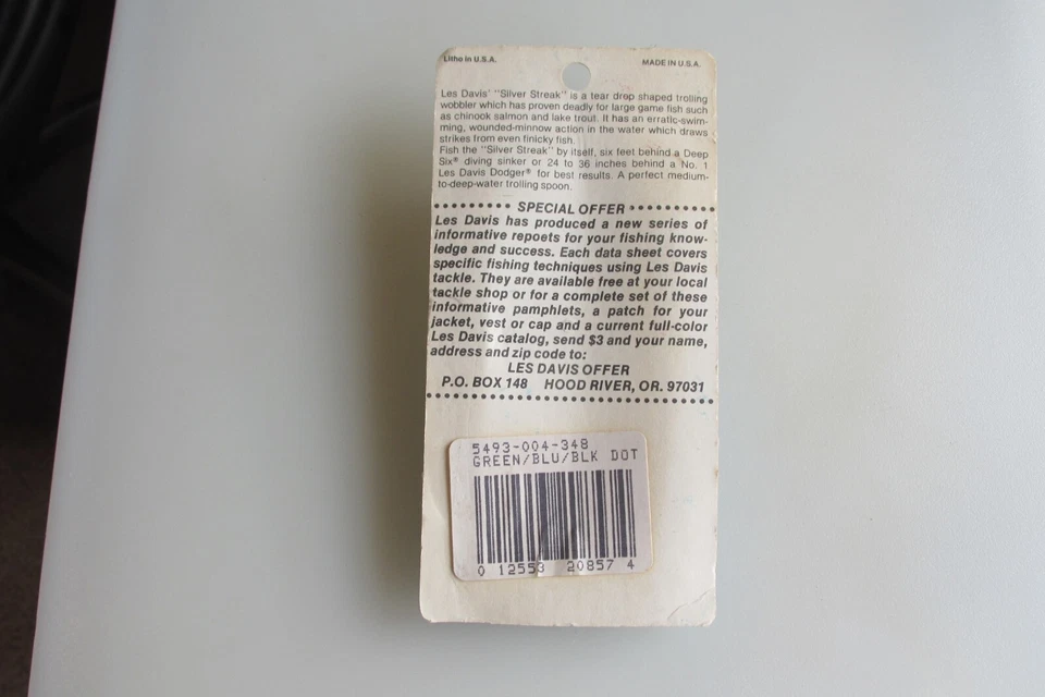 Drawer #48 Vintage RARE Les Davis Silver Streak Size 4 Spoon New In Package - Image 2 of 2