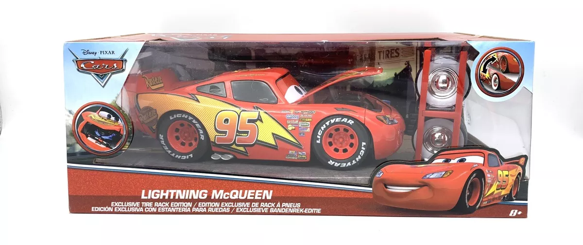 Jada Toys Disney Pixar Cars 3 Lightning McQueen Die-cast Car with Tire Rack  (99751)