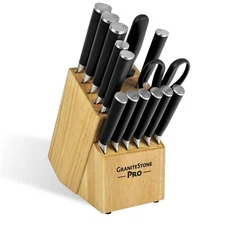 Granitestone Pro Nutriblade 14-Piece Knife Set for Kitchen with Knife Block