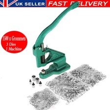 3 Dies Heavy Duty Hand Press 1500 Grommet Eyelet Machine Punch Tool Kit UK