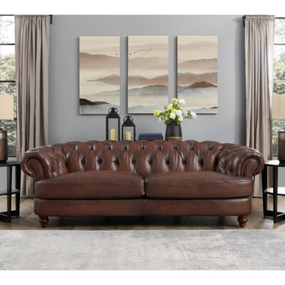 Hydeline Newport Top Grain Leather Sofa Couch