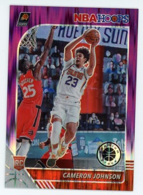 2019-20 Hoops Premium Stock Cameron Johnson Purple Flash RC #ed 23/35 Jersey#