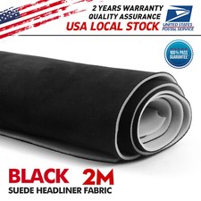 80" x 60" Black Suede Headliner Fabric Foam Backed DIY Home Auto Roof Repair US