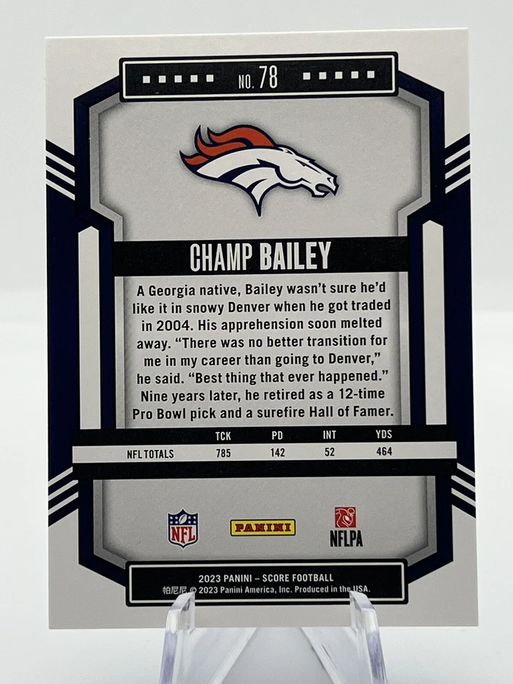 2023 Panini Score Champ Bailey #78 Showcase Parallel 037/100 Broncos - Image 2 of 2