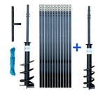 DRILLPARTNER Hand Auger Water well Earth Borer 4" - 7" and 3-60ft  CLAY BIT FREE