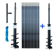 DRILLPARTNER Hand Auger Water well Earth Borer 4" - 7" and 3-60ft  CLAY BIT FREE