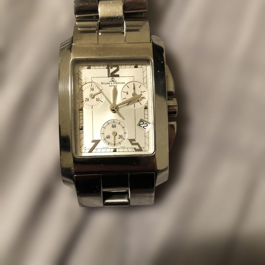 Baume & Mercier Hampton 65341 Chronograph Quartz Watch 44x28mm Wrist 17cm Works image 6