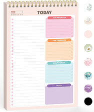 Undated Daily Planner Notepad for Task Management and Goal Setting