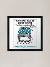 Food Allergies Awareness - Thou Sha Framed Wall Art Poster Canvas Print Picture