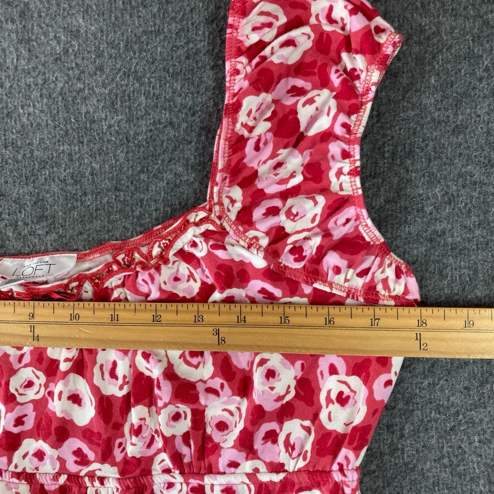 Camisón Y2K Ann Taylor Loft Ropa de dormir Lechera Mujer Grande Rojo Floral Foto 3 de 4