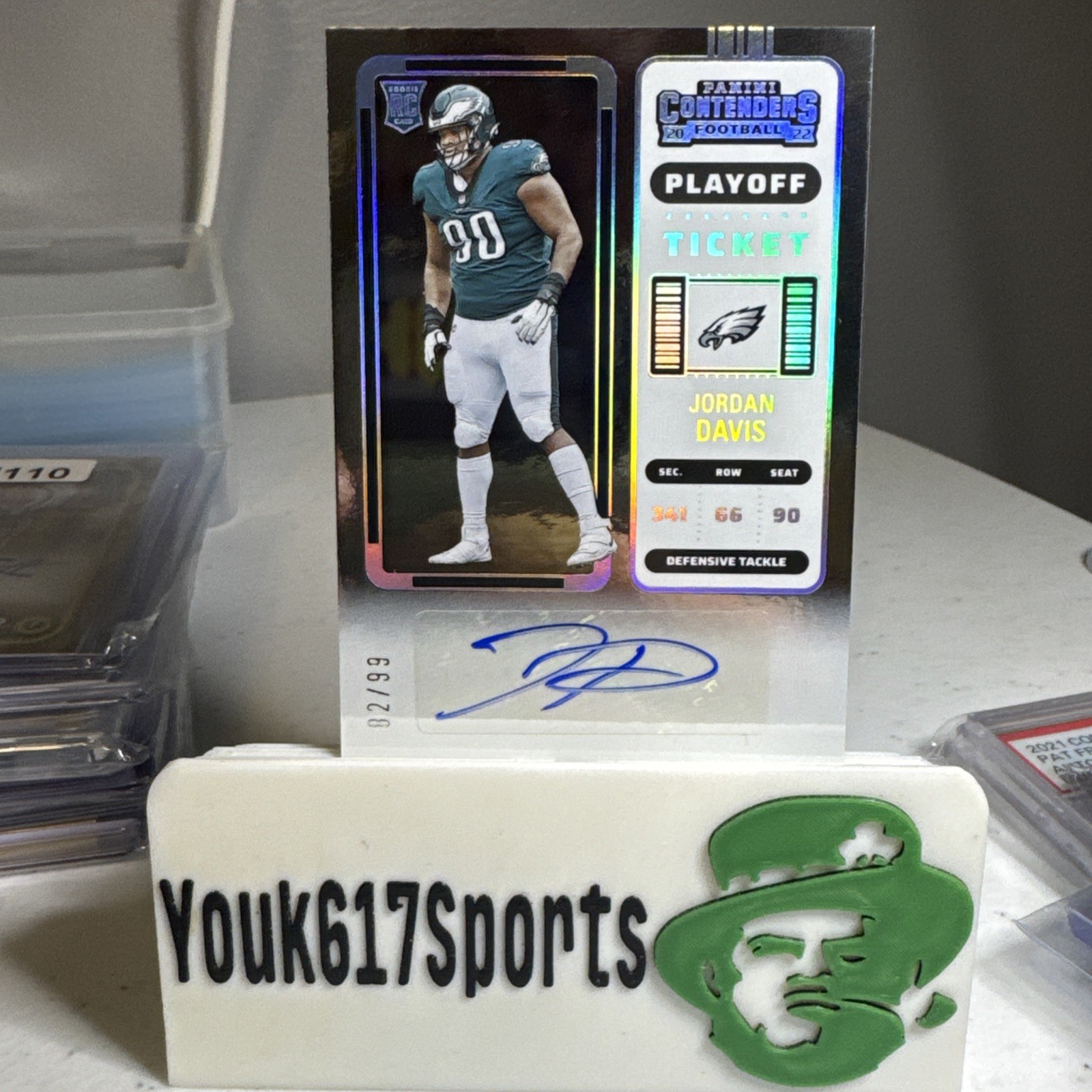 2022 Contenders - JORDAN DAVIS - Playoff Ticket /99 - Rookie RC Auto - Eagles