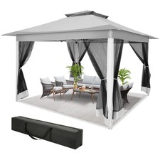 Tenda da Giardino Gazebo 3x3 m Tenda per Feste Impermeabile Pop Up con 4 Gaze Laterali、IT
