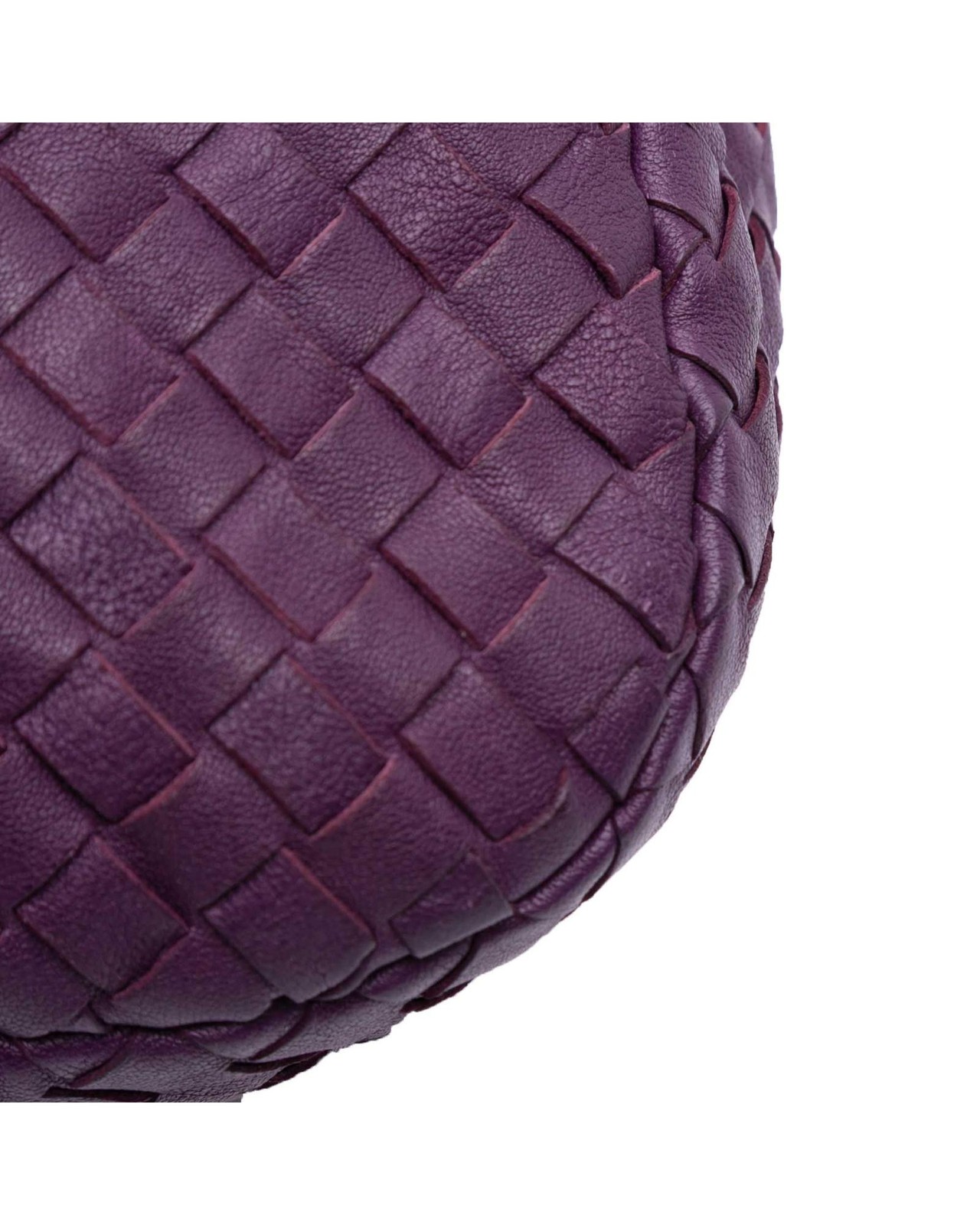 Preloved bottega veneta Intrecciato Woven Leather Tote Women Purple Shoulder Bag thumbnail 11