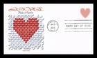 US COVER LOVE MADE OF HEARTS FIRST DAY ISSUE PANDA CACHET