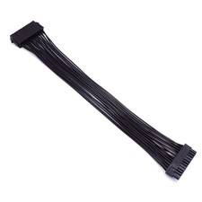24 Pin ATX Motherboard Power Supply Extension Cable 12" 18AWG Black Male Female