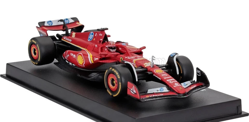 MODELLINO AUTO STATICO BURAGO FERRARI F1 SF24 LECLERC MONACO 2024 VETRINA 1/43 - Immagine 4 di 4