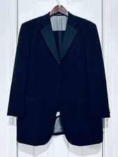 Hugo Boss 3 Button Tuxedo 44l/38w Black Label Made In Greece 100 Wool