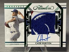 🔥CADE HORTON 2024 Panini Flawless Green Prospect Patch Auto RPA SSP /5 #CUBS!🔥